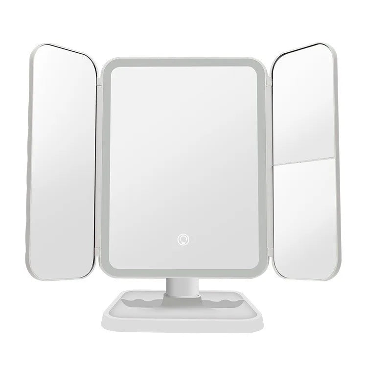 Trifold LED Makeup Mirror - Smart Complementary Beauty Lights