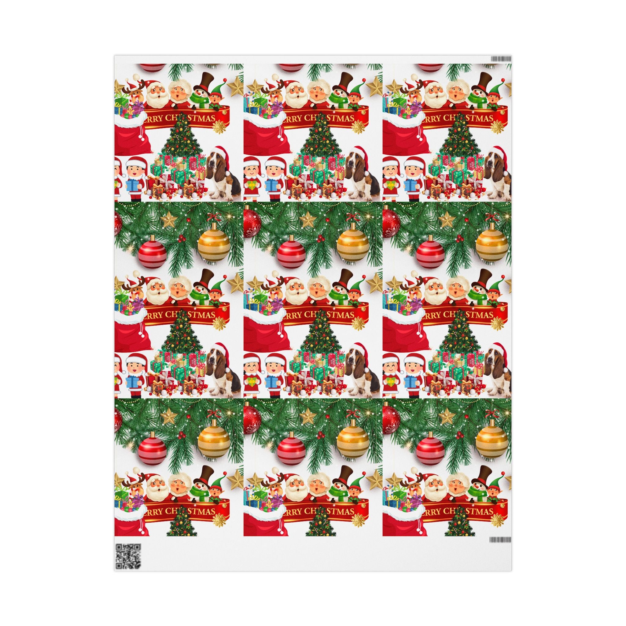 Festive Christmas Wrapping Paper, Holiday Gift Wrap, Santa Design, Party Supplies, Seasonal Decorations, Eco-friendly Paper