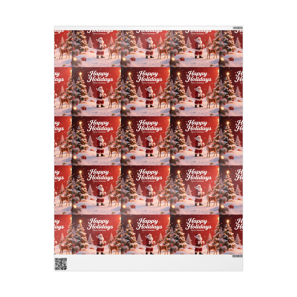 Festive Christmas Wrapping Paper, Holiday Gift Wrap, Santa Design, Party Supplies, Seasonal Decorations, Eco-friendly Paper