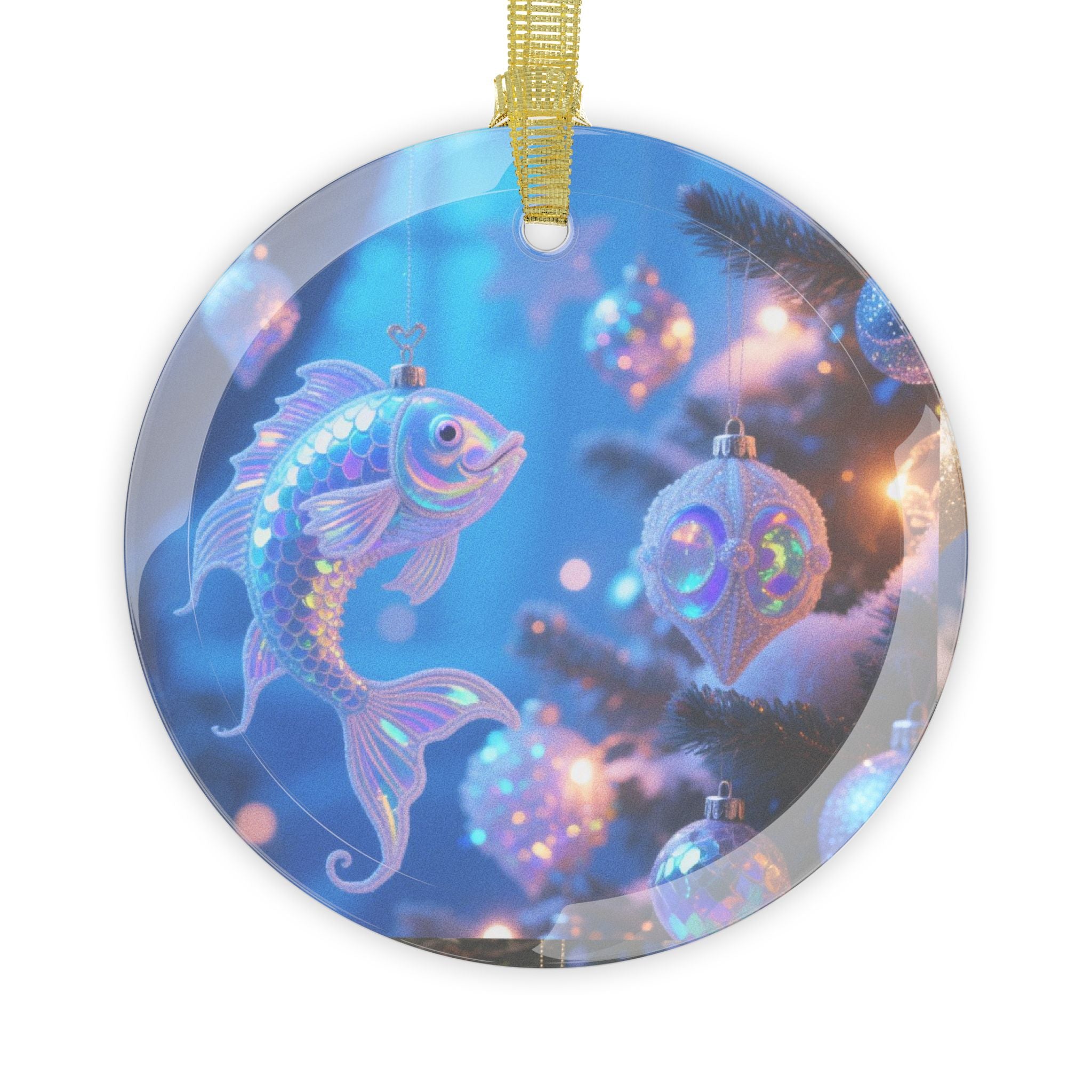 Christmas under the sea Glass Ornaments