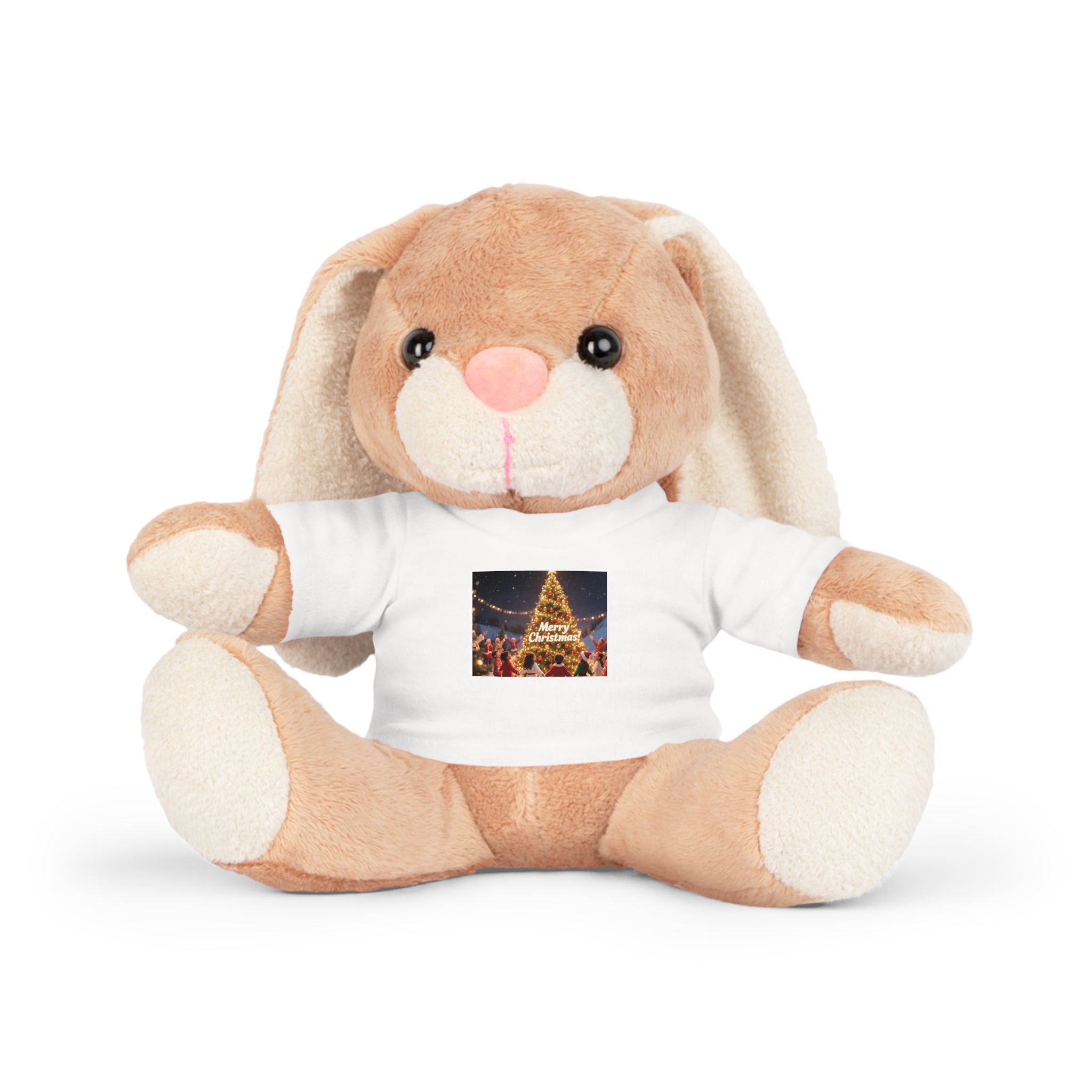 Christmas Plush Toy with T-Shirt, Cuddly Bear, Holiday Gift, Stuffed Animal, Christmas Decor, Personalized Keepsake