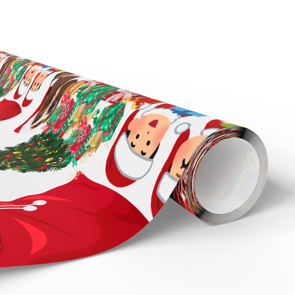 Festive Christmas Wrapping Paper, Holiday Gift Wrap, Santa Design, Party Supplies, Seasonal Decorations, Eco-friendly Paper