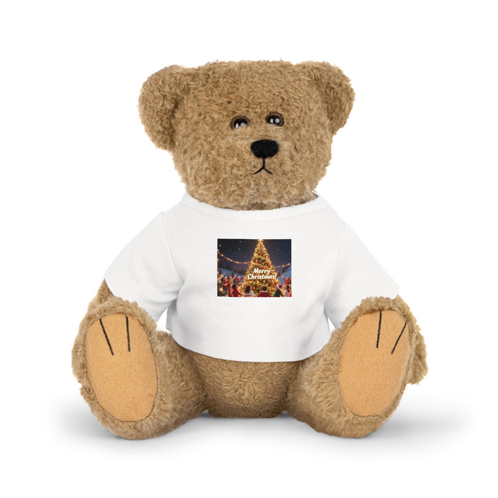 Christmas Plush Toy with T-Shirt, Cuddly Bear, Holiday Gift, Stuffed Animal, Christmas Decor, Personalized Keepsake