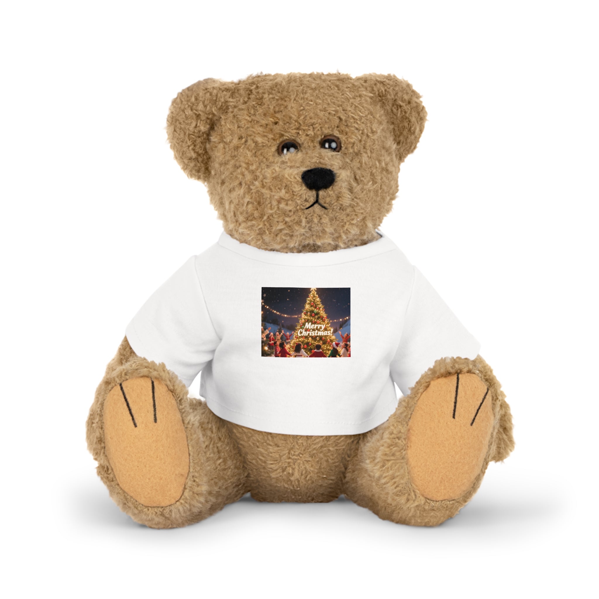 Christmas Plush Toy with T-Shirt, Cuddly Bear, Holiday Gift, Stuffed Animal, Christmas Decor, Personalized Keepsake