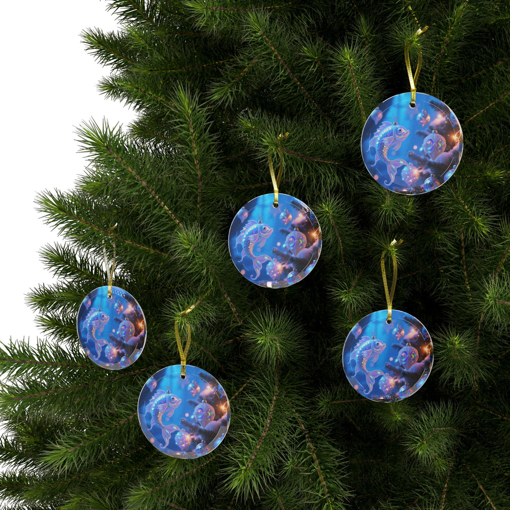 Christmas under the sea Glass Ornaments
