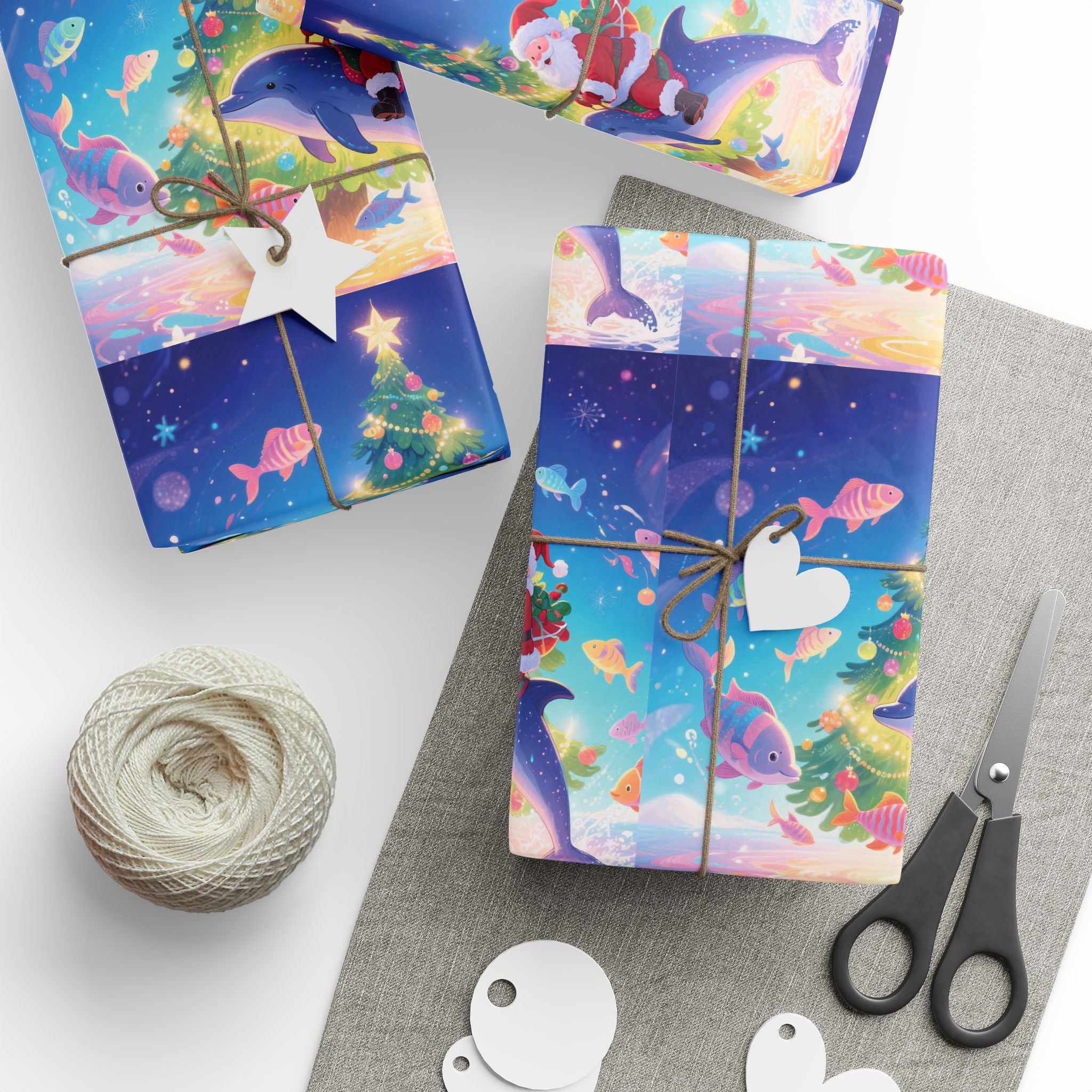 Festive Christmas Wrapping Paper, Holiday Gift Wrap, Santa Design, Party Supplies, Seasonal Decorations, Eco-friendly Paper
