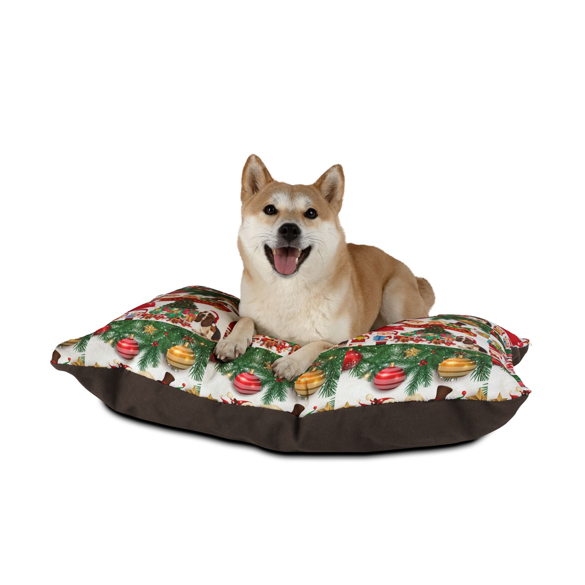 Festive Pet Bed for Christmas, Holiday Dog Bed, Cozy Cat Bed, Seasonal Pet Cushion, Merry Christmas Pet Sleeping Pillow