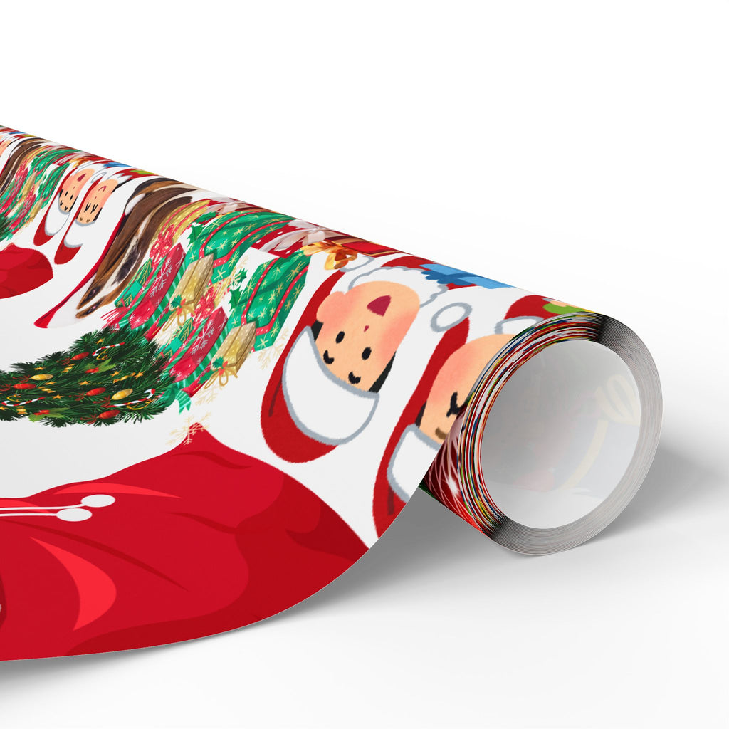 Festive Christmas Wrapping Paper, Holiday Gift Wrap, Santa Design, Party Supplies, Seasonal Decorations, Eco-friendly Paper