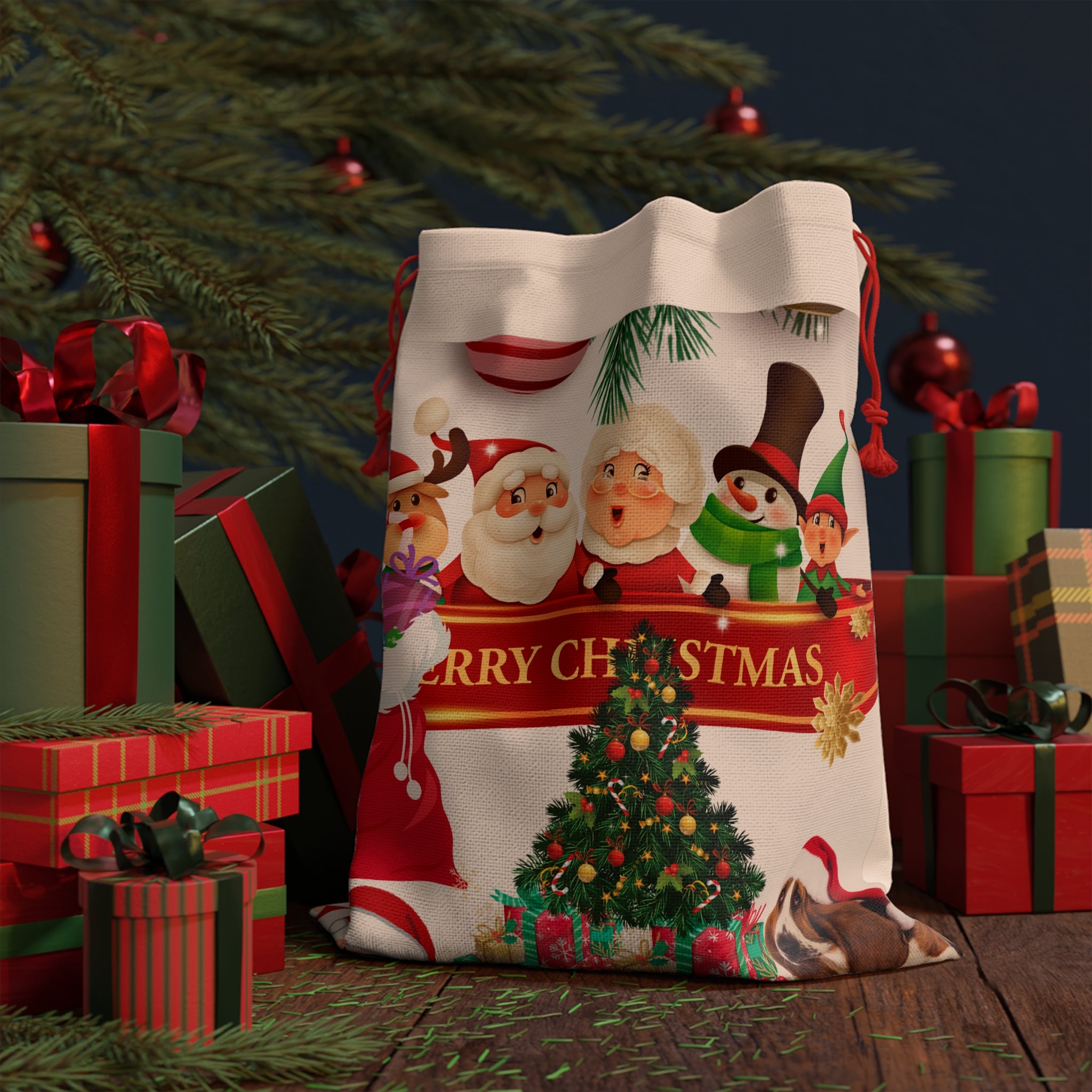 Christmas Gift Bag - Whimsical Santa & Friends Design, Holiday Treat Bag, Festive Present Pouch, Merry Christmas Storage, Unique Gift [...]