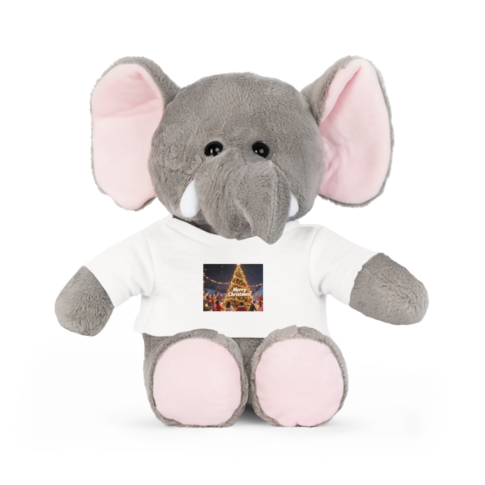 Christmas Plush Toy with T-Shirt, Cuddly Bear, Holiday Gift, Stuffed Animal, Christmas Decor, Personalized Keepsake