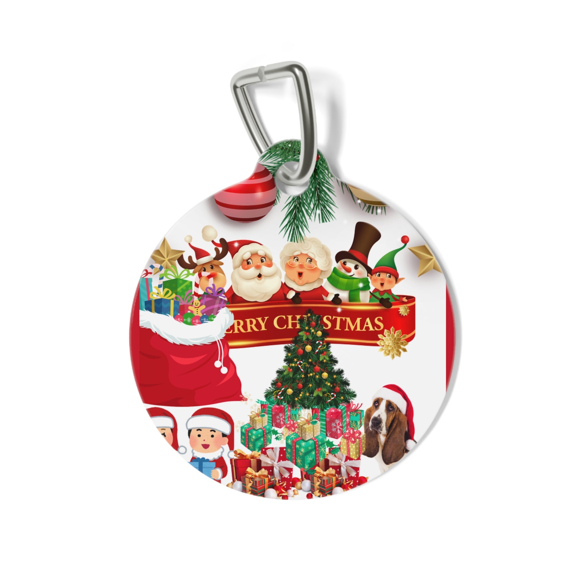 Christmas Pet Tag, Festive Dog ID Tag, Holiday Pet Accessory, Merry Christmas Dog Tag, Pet Holiday Decor