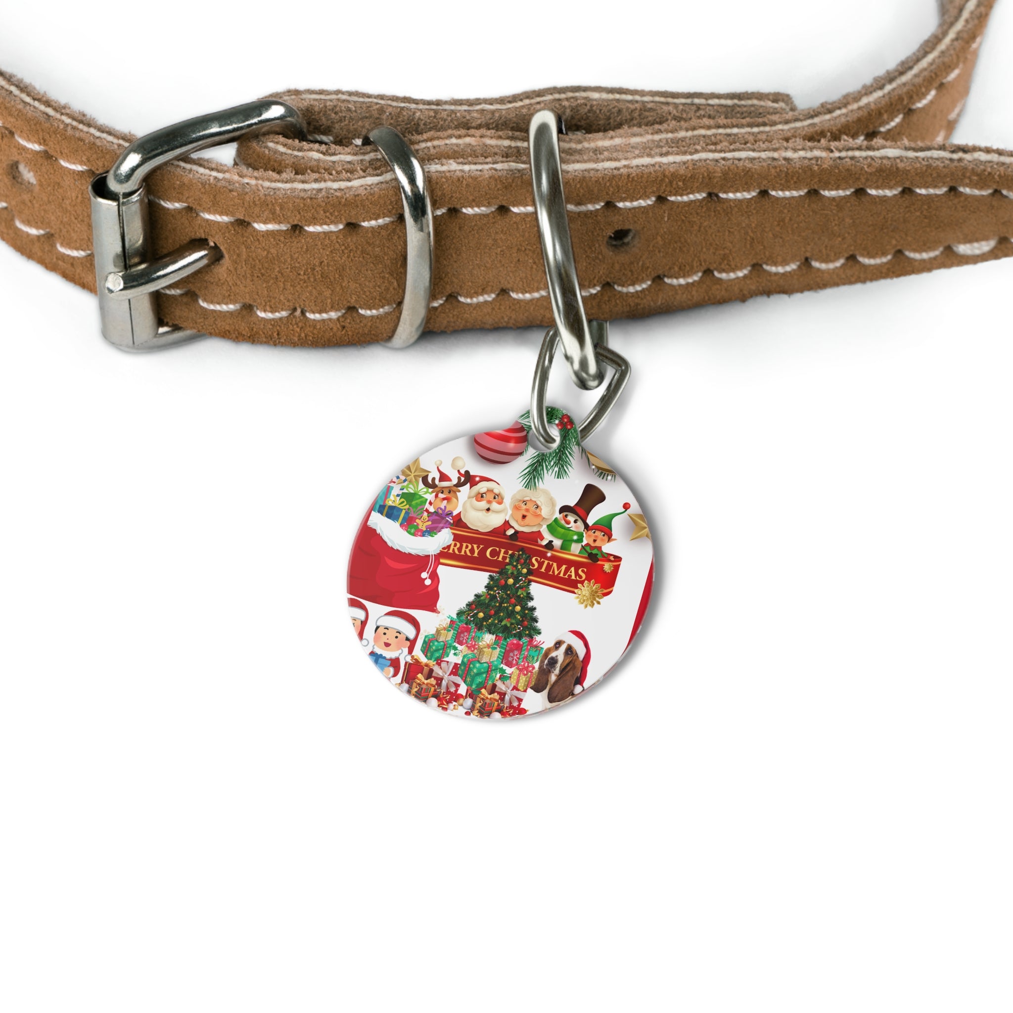 Christmas Pet Tag, Festive Dog ID Tag, Holiday Pet Accessory, Merry Christmas Dog Tag, Pet Holiday Decor