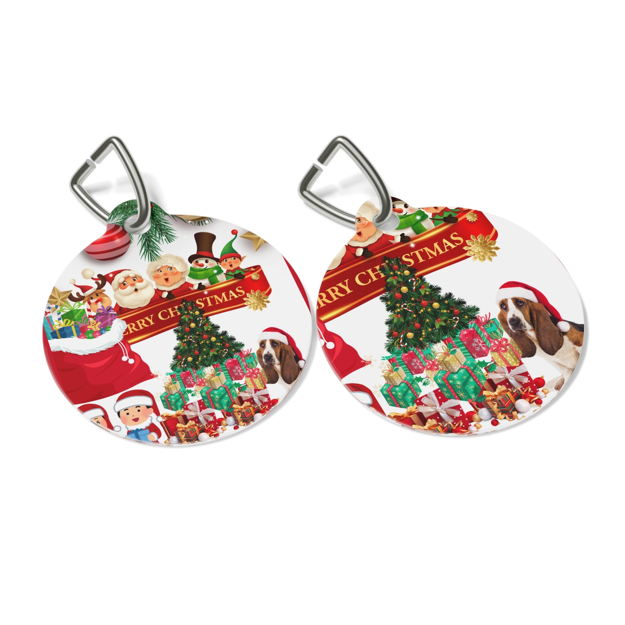 Christmas Pet Tag, Festive Dog ID Tag, Holiday Pet Accessory, Merry Christmas Dog Tag, Pet Holiday Decor