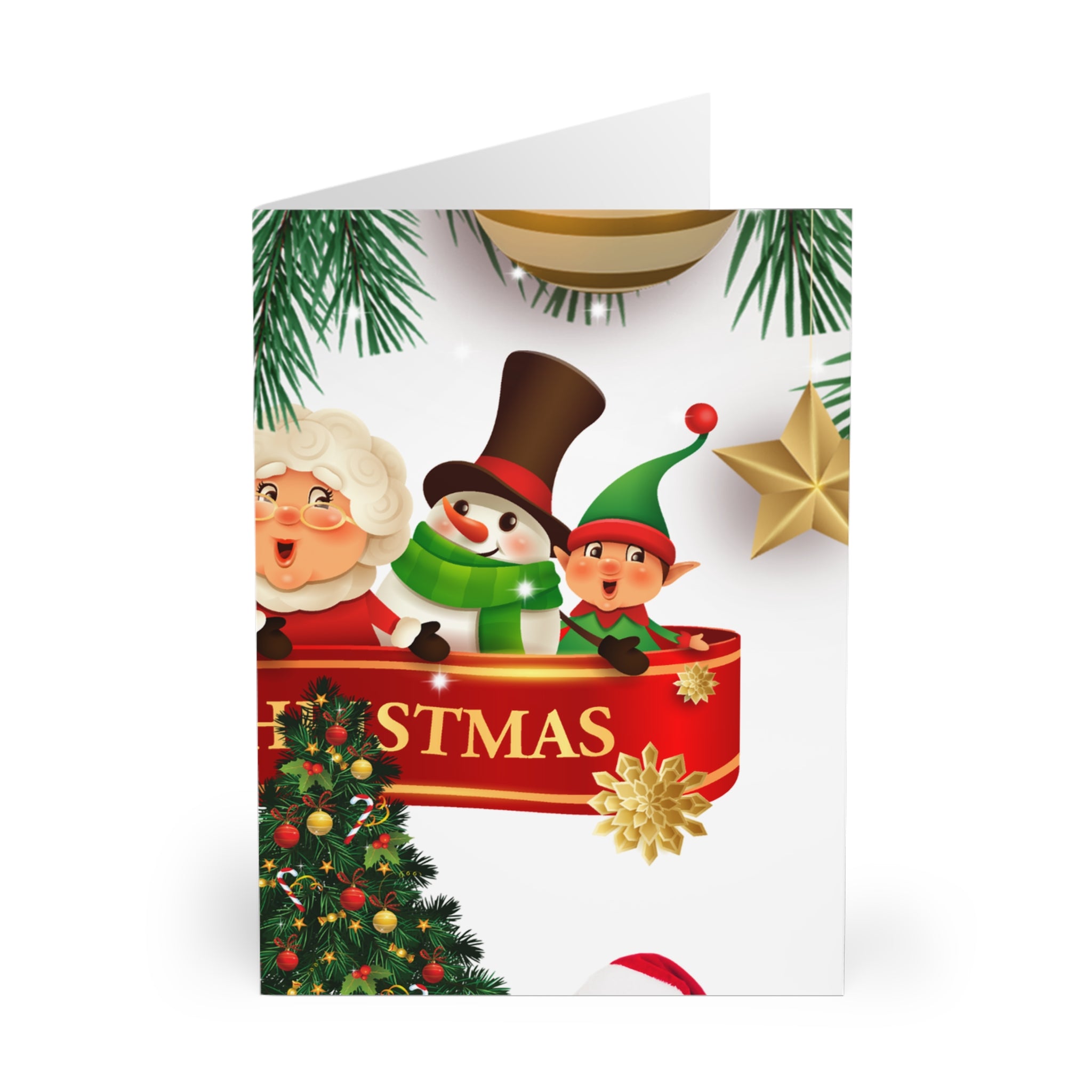 Festive Greeting Cards for Holiday Cheer, Christmas Cards, Santa & Elf Designs, Holiday Celebrations, 5 Pack of Cards