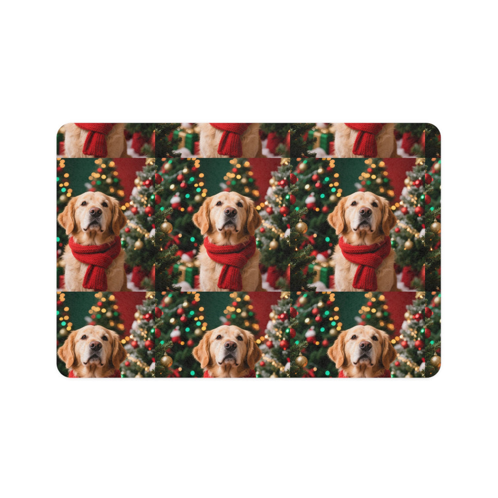Christmas Dog Pet Food Mat, Festive Dog Bowl Mat, Holiday Pet Decor, Dog Lover Gifts, Decorative Pet Feeding Mat