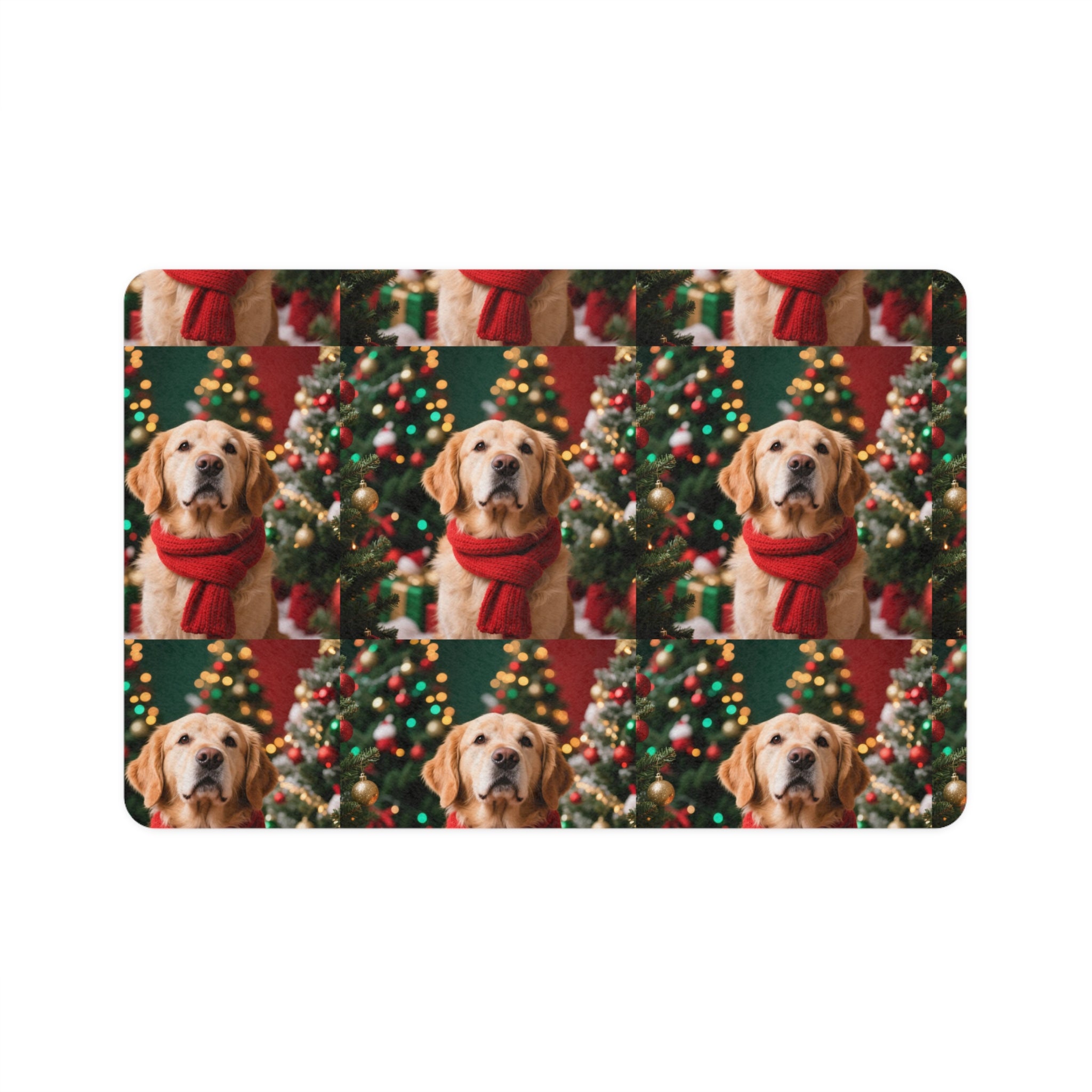 Christmas Dog Pet Food Mat, Festive Dog Bowl Mat, Holiday Pet Decor, Dog Lover Gifts, Decorative Pet Feeding Mat