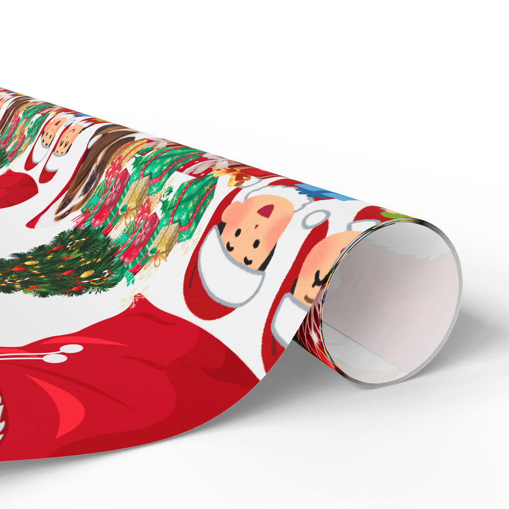 Festive Christmas Wrapping Paper, Holiday Gift Wrap, Santa Design, Party Supplies, Seasonal Decorations, Eco-friendly Paper