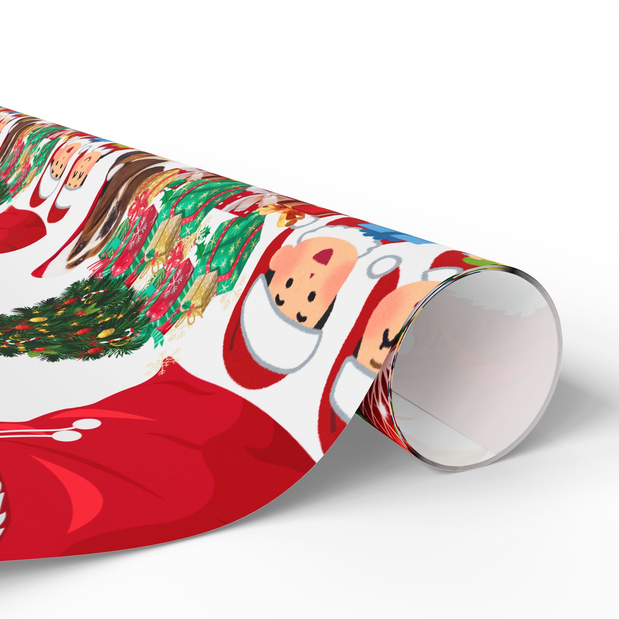 Festive Christmas Wrapping Paper, Holiday Gift Wrap, Santa Design, Party Supplies, Seasonal Decorations, Eco-friendly Paper