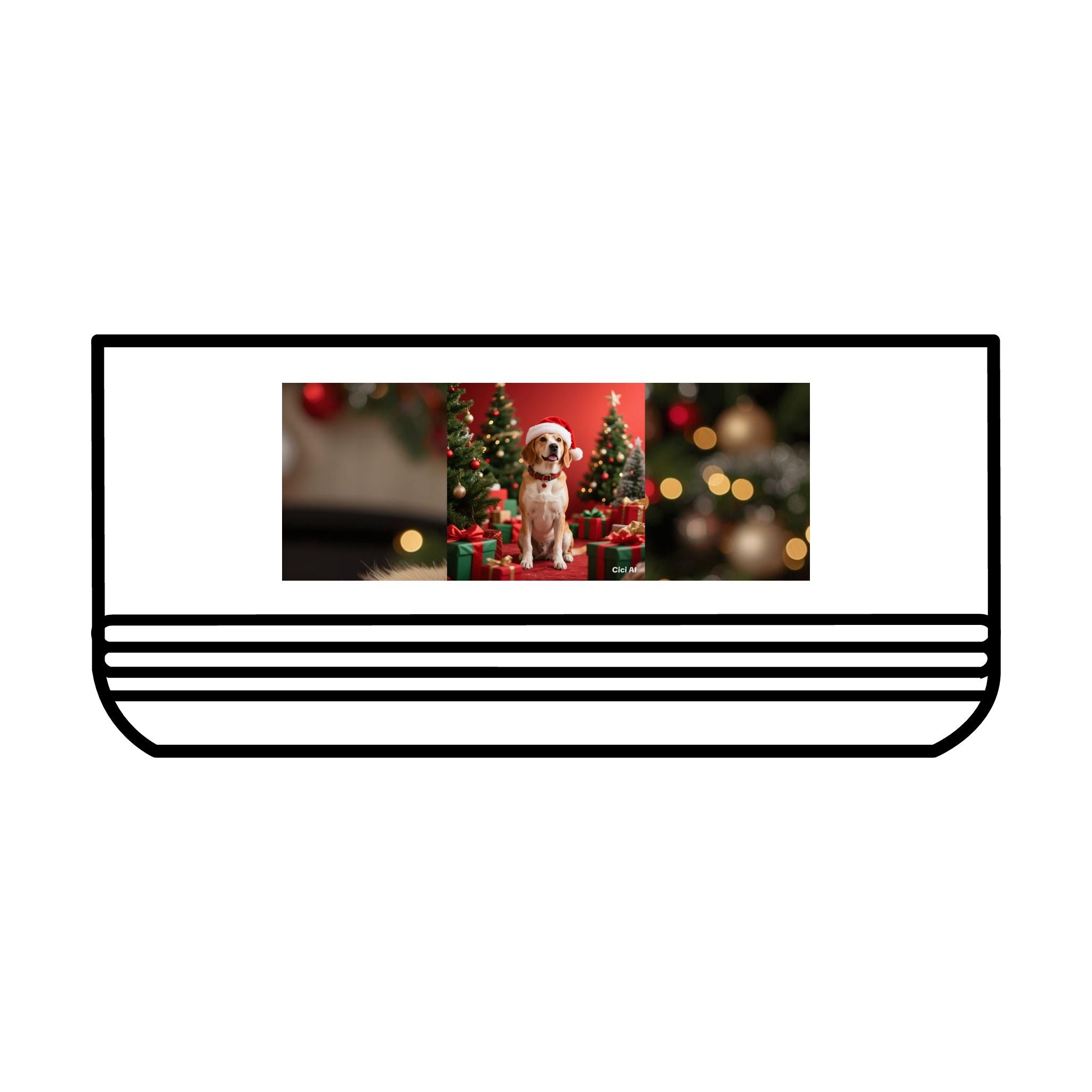 Festive Pet Bowl, 18oz | Holiday Dog Dish, Cat Food Bowl, Christmas Pet Supply, Floral Design Pet Dish, Pet Gift