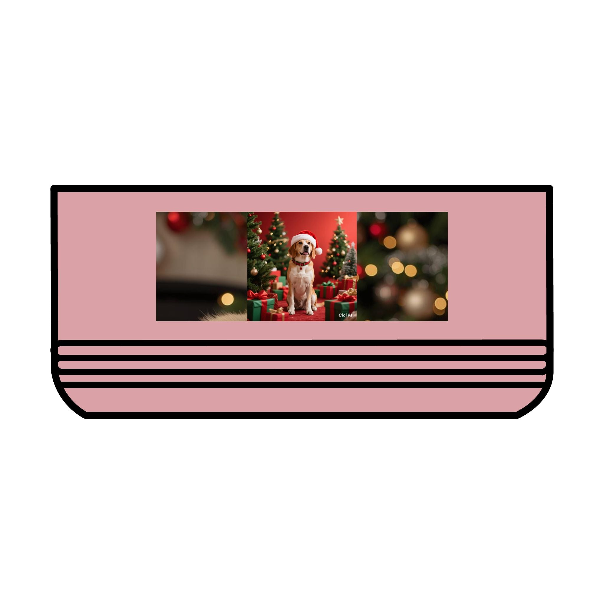 Festive Pet Bowl, 18oz | Holiday Dog Dish, Cat Food Bowl, Christmas Pet Supply, Floral Design Pet Dish, Pet Gift