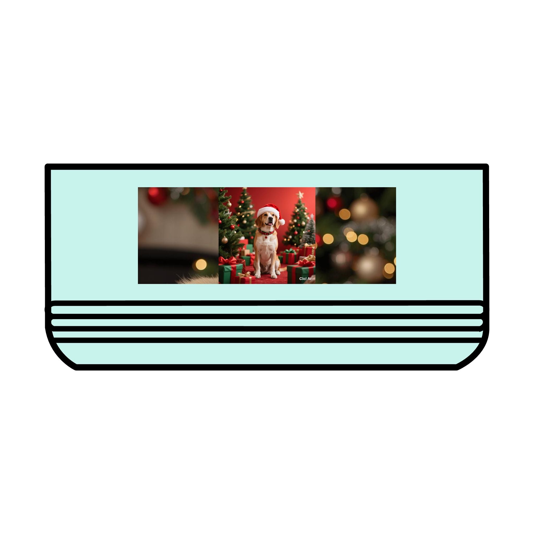 Festive Pet Bowl, 18oz | Holiday Dog Dish, Cat Food Bowl, Christmas Pet Supply, Floral Design Pet Dish, Pet Gift