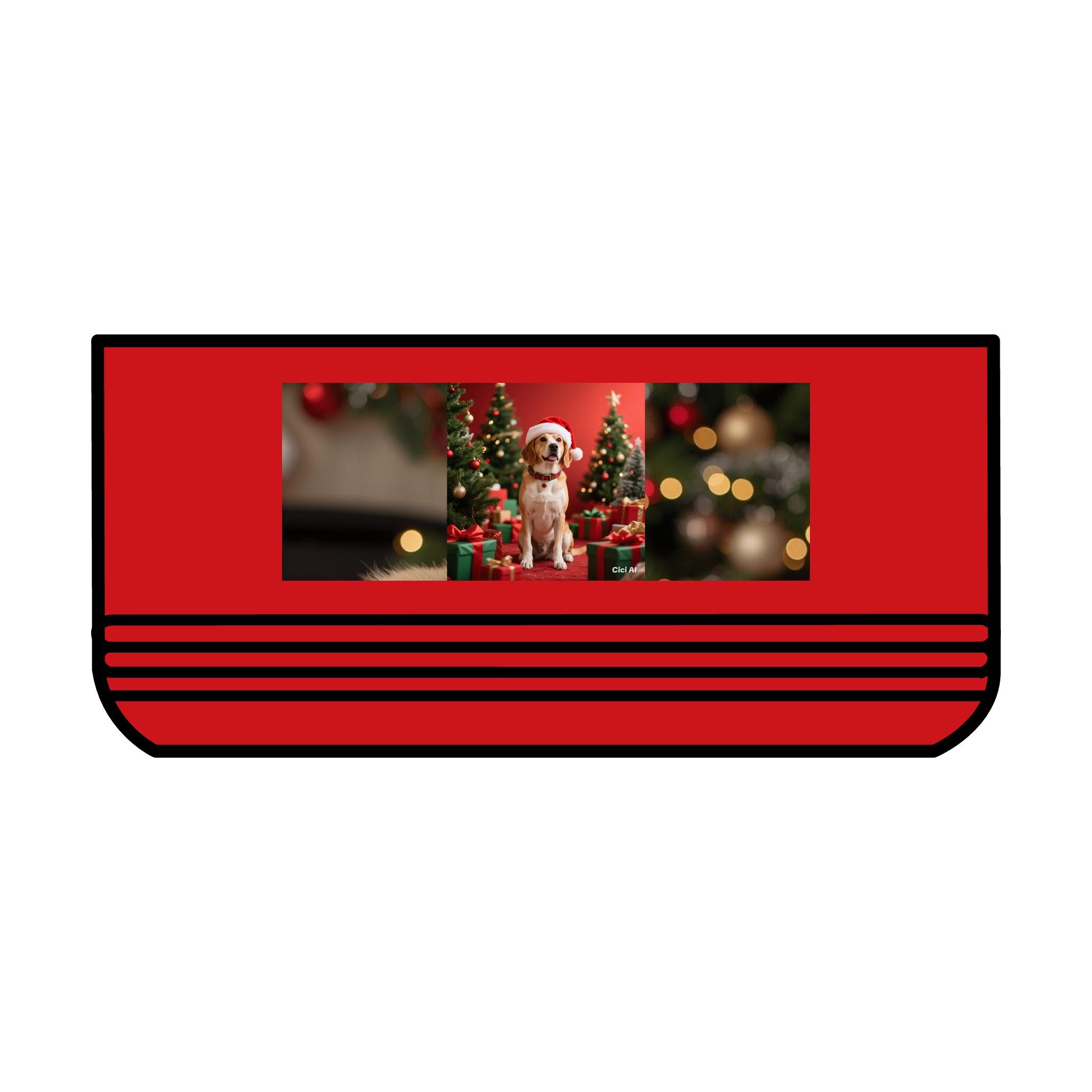Festive Pet Bowl, 18oz | Holiday Dog Dish, Cat Food Bowl, Christmas Pet Supply, Floral Design Pet Dish, Pet Gift