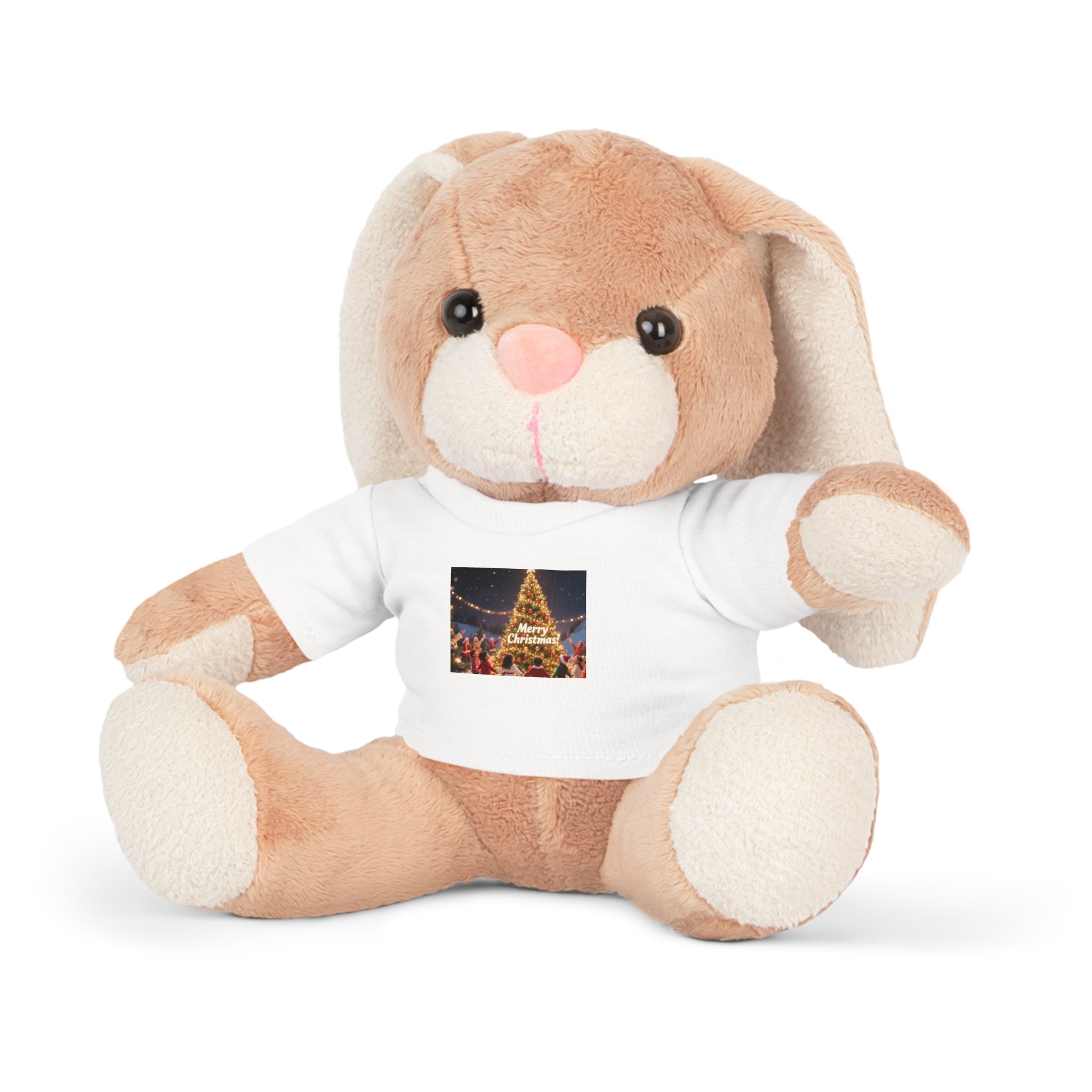Christmas Plush Toy with T-Shirt, Cuddly Bear, Holiday Gift, Stuffed Animal, Christmas Decor, Personalized Keepsake