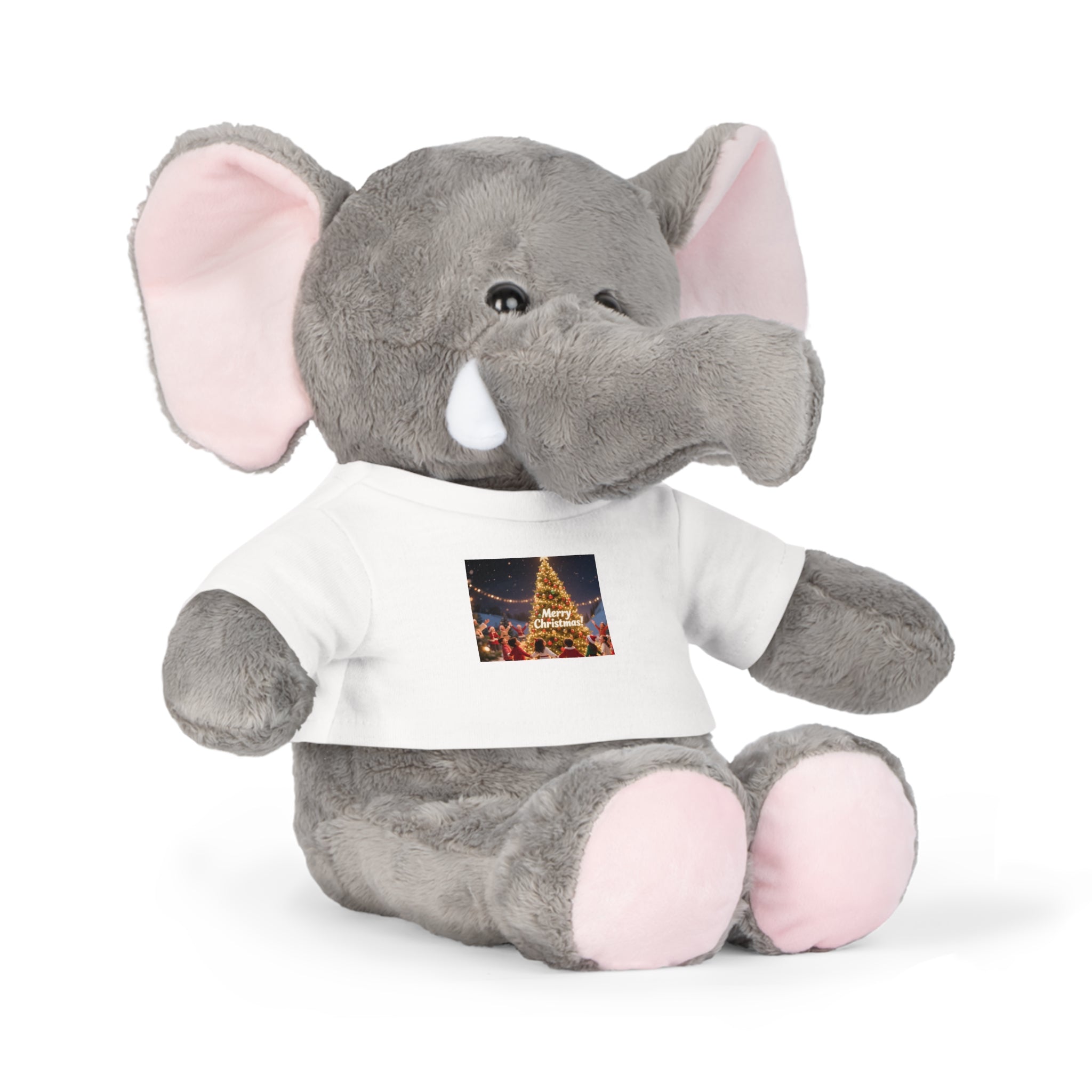Christmas Plush Toy with T-Shirt, Cuddly Bear, Holiday Gift, Stuffed Animal, Christmas Decor, Personalized Keepsake