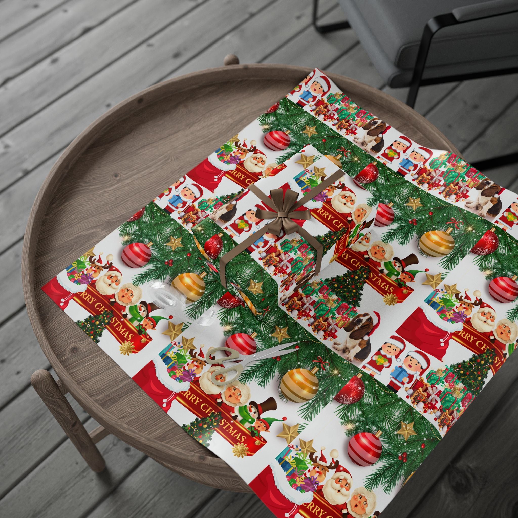 Festive Christmas Wrapping Paper, Holiday Gift Wrap, Santa Design, Party Supplies, Seasonal Decorations, Eco-friendly Paper