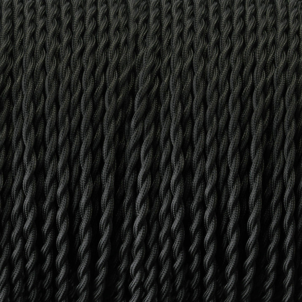 1M/5M/10M Black 2 Core Twisted Electric Fabric Cable~1769