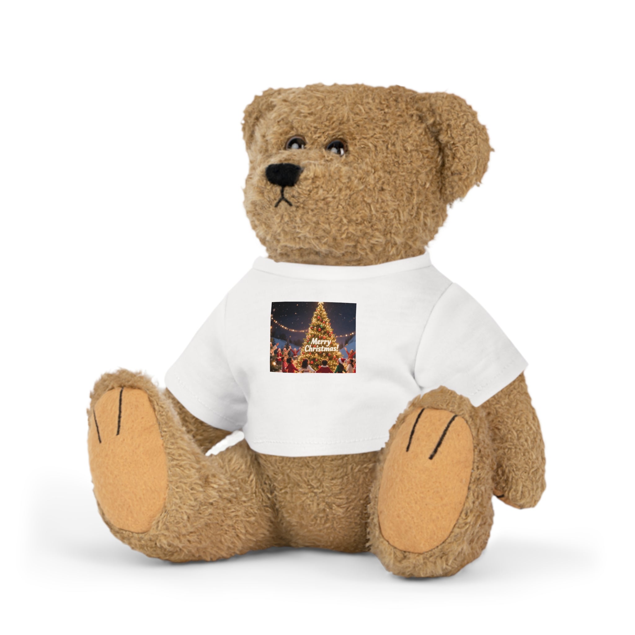 Christmas Plush Toy with T-Shirt, Cuddly Bear, Holiday Gift, Stuffed Animal, Christmas Decor, Personalized Keepsake