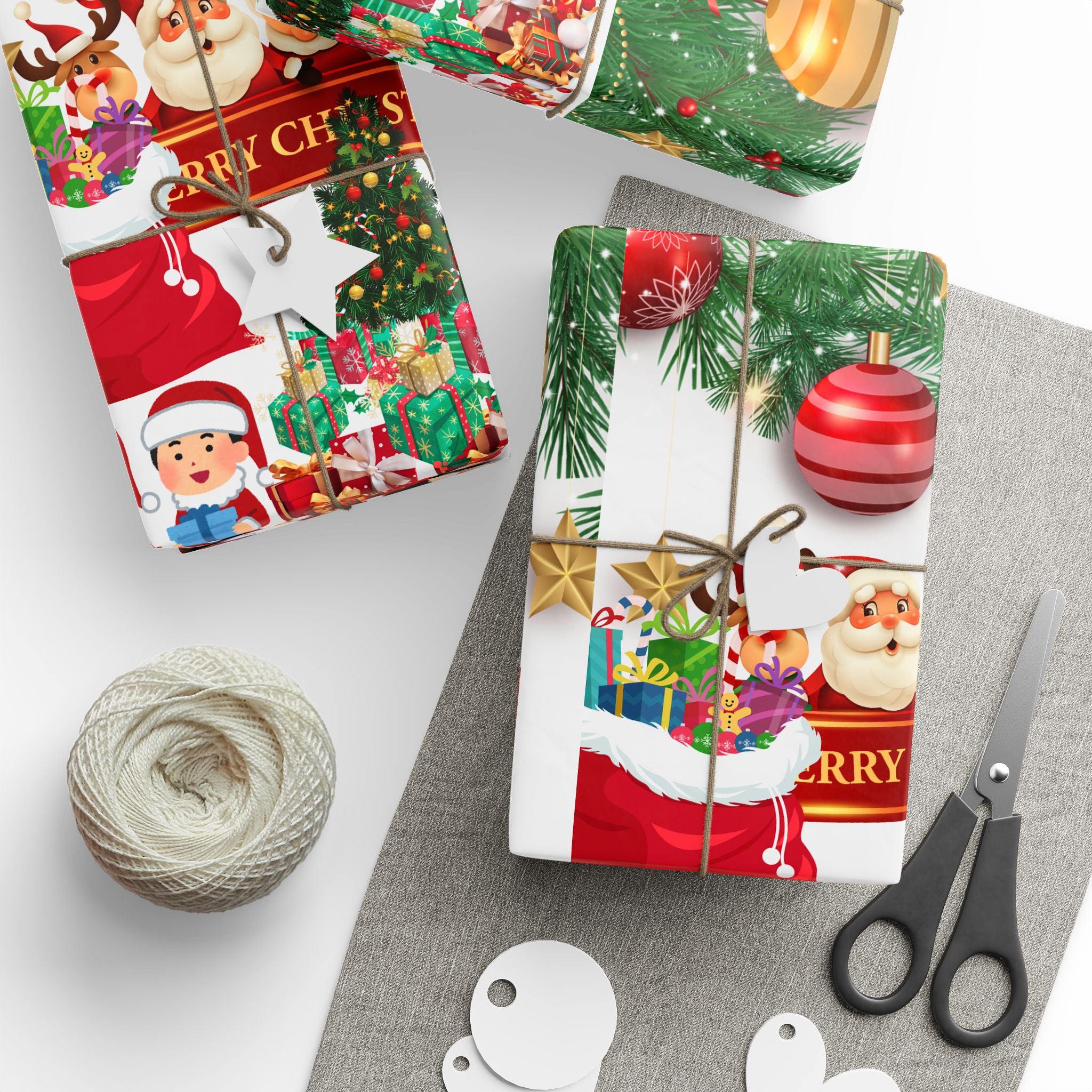 Festive Christmas Wrapping Paper, Holiday Gift Wrap, Santa Design, Party Supplies, Seasonal Decorations, Eco-friendly Paper