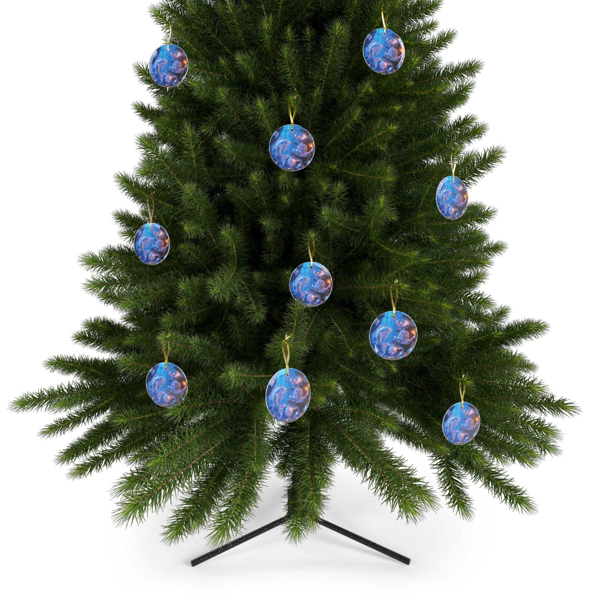Christmas under the sea Glass Ornaments