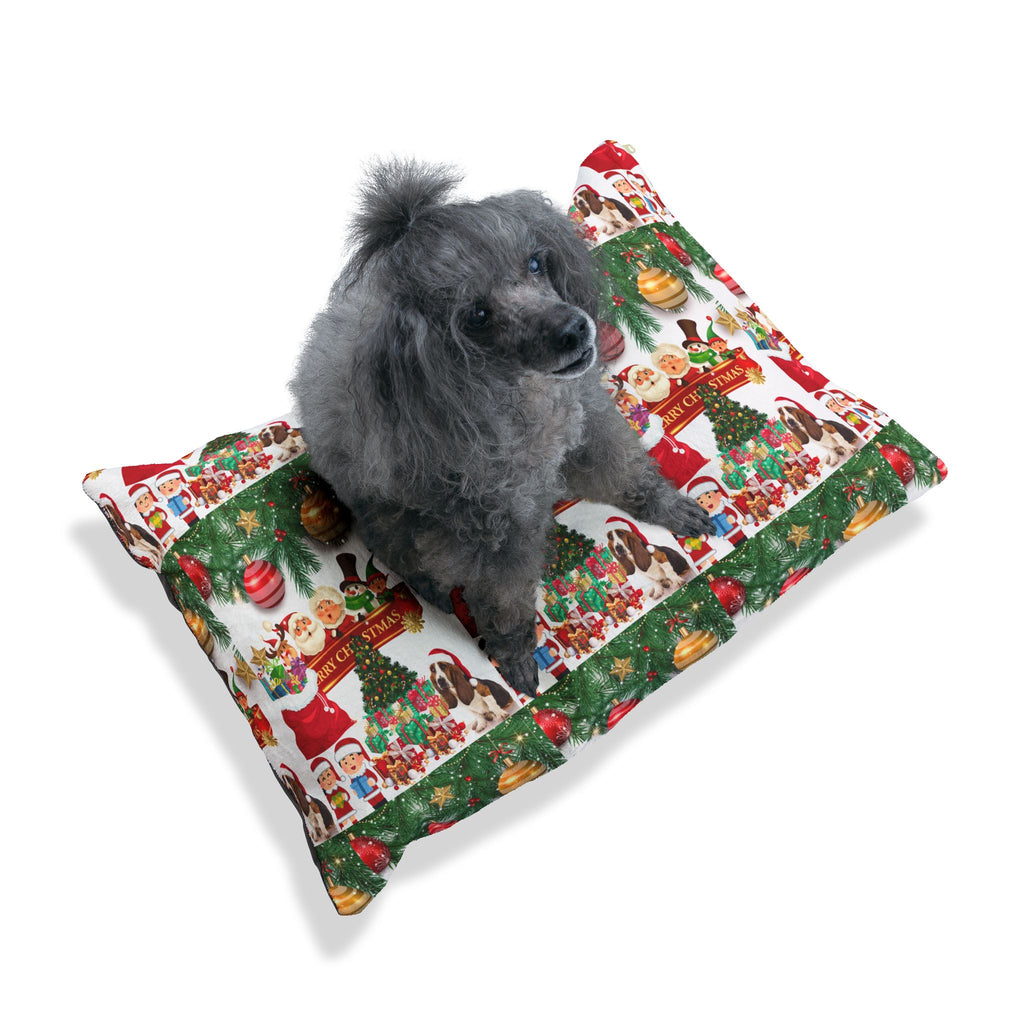 Festive Pet Bed for Christmas, Holiday Dog Bed, Cozy Cat Bed, Seasonal Pet Cushion, Merry Christmas Pet Sleeping Pillow
