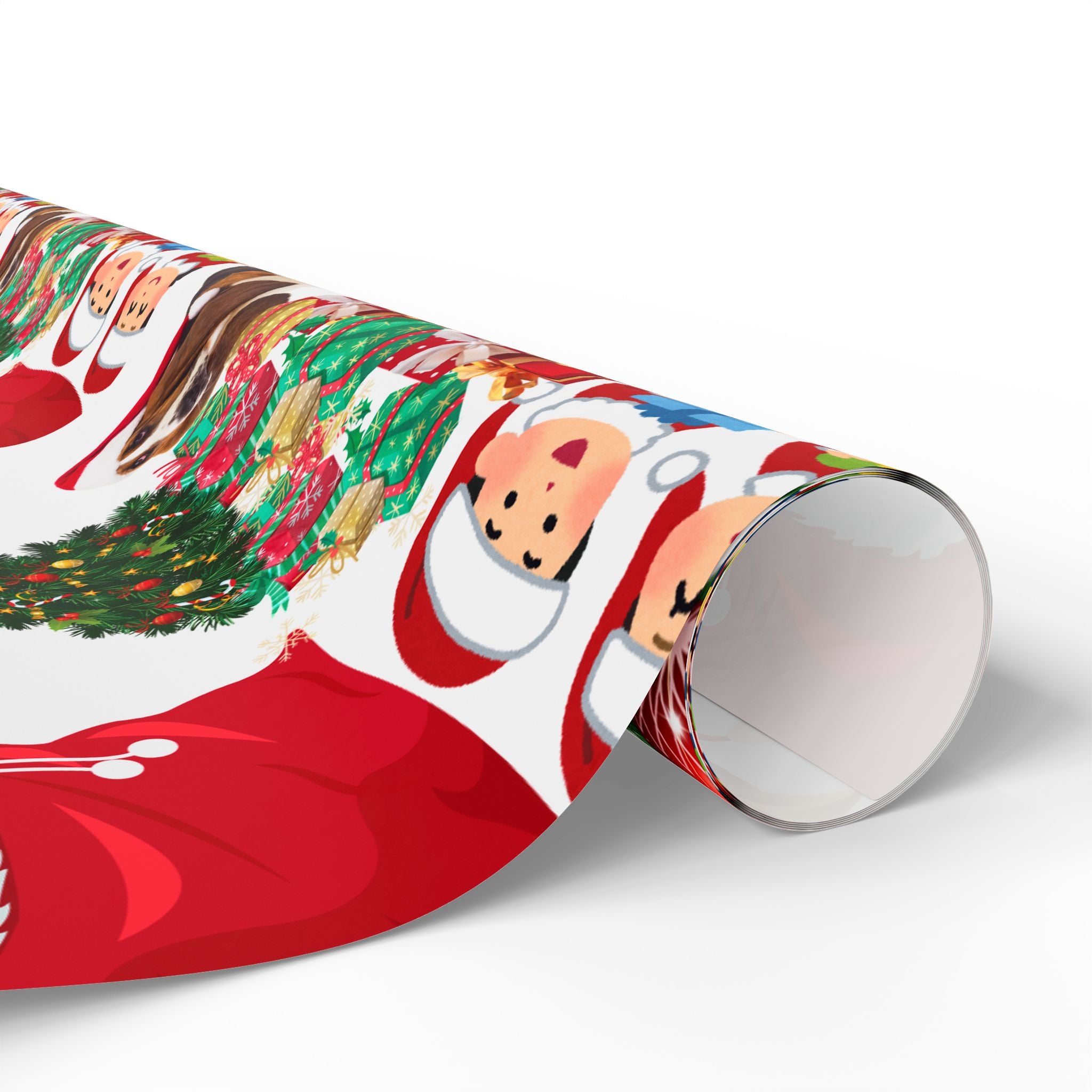 Festive Christmas Wrapping Paper, Holiday Gift Wrap, Santa Design, Party Supplies, Seasonal Decorations, Eco-friendly Paper