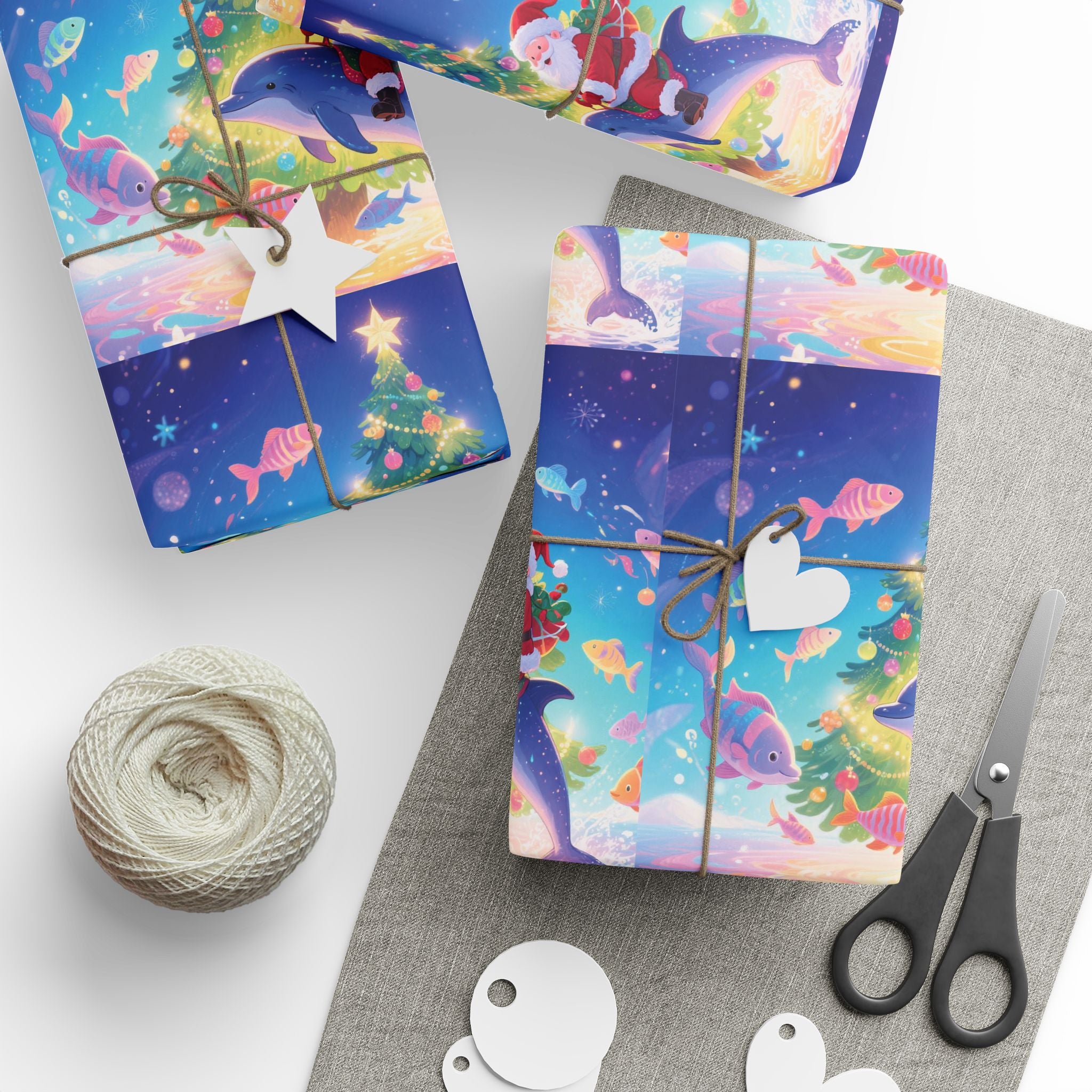 Festive Christmas Wrapping Paper, Holiday Gift Wrap, Santa Design, Party Supplies, Seasonal Decorations, Eco-friendly Paper