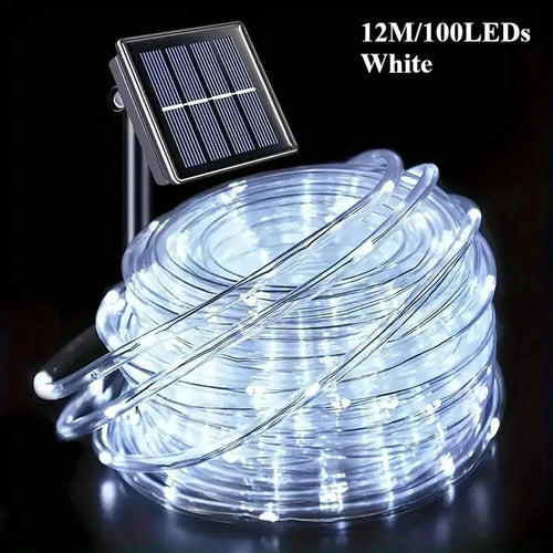 LED Solar String Lights Garden Waterproof Tube Rope Lamp Christmas