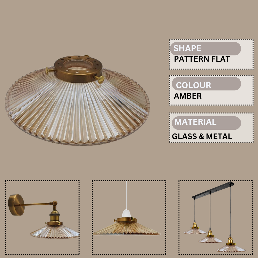 Industrial Style Lampshades Amber Glass Ceiling Pendant Light~2179