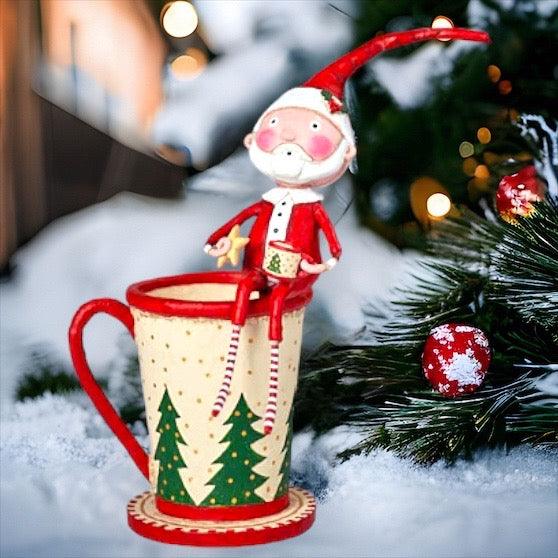 Cocoa and Cookies Santa Figurine by Lori Mitchell-1