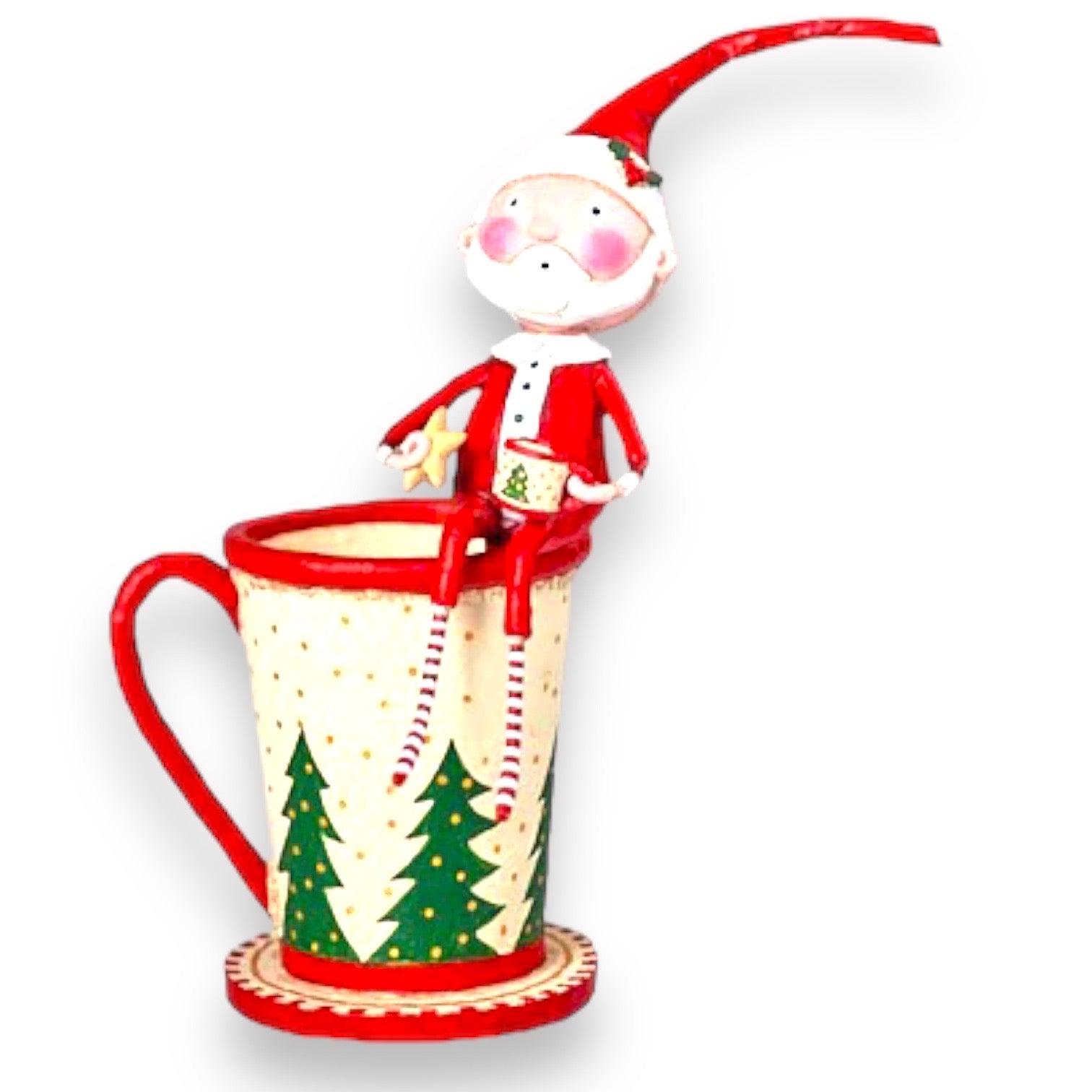 Cocoa and Cookies Santa Figurine by Lori Mitchell-4