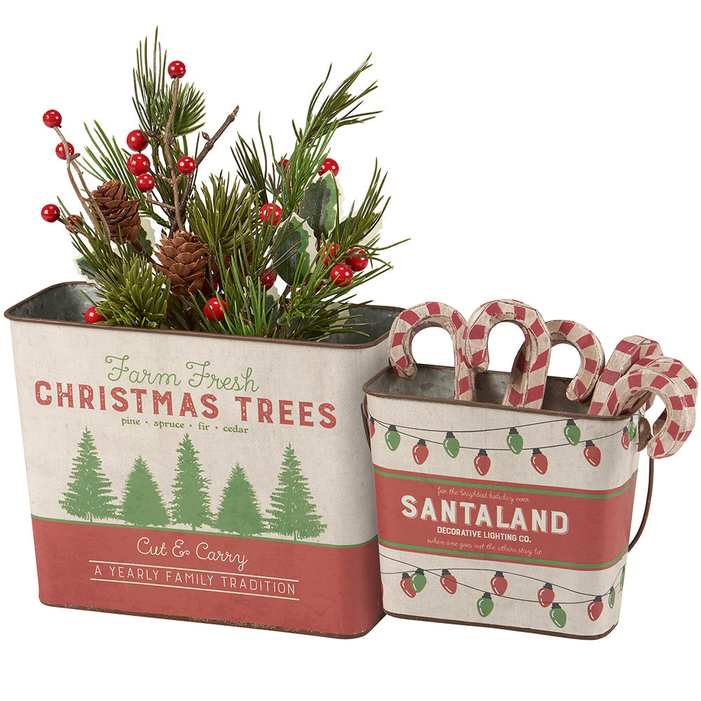 Retro Santaland Tin Bucket Set-0
